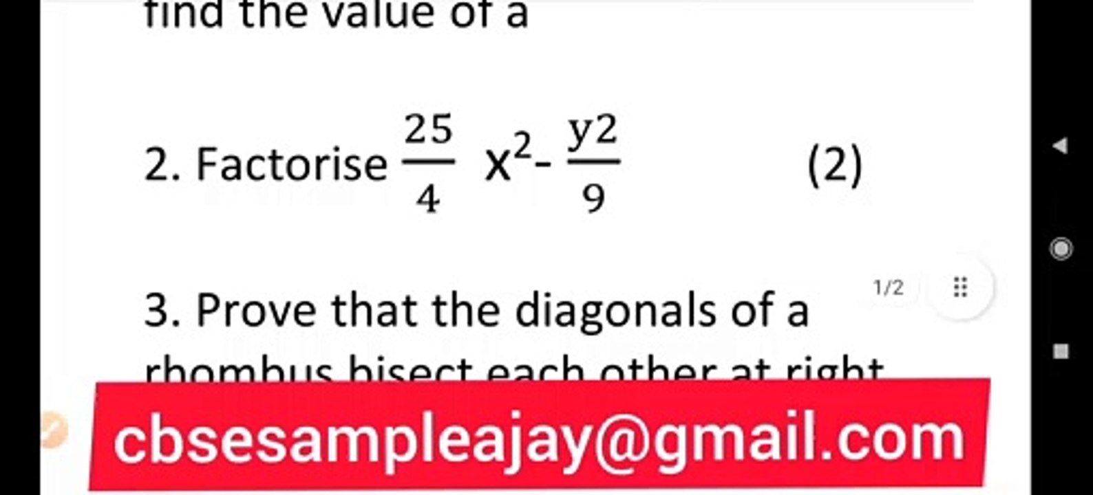 Class 9 Term 2 Mathematics Sample Paper 2021-22