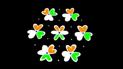 Republic day rangoli design - Independence day rangoli - Indian flag rangoli