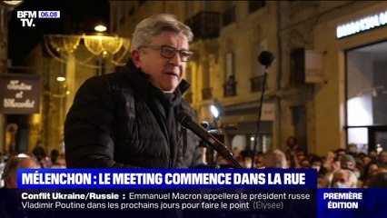 Faute de places disponibles pour son meeting à Bordeaux, Jean-Luc Mélenchon l'entame dans la rue