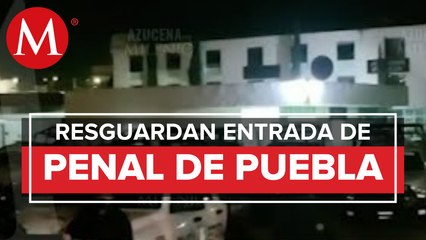 Policía estatal resguarda penal de San Miguel en Puebla