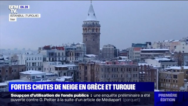 Athènes et Istanbul frappées par de fortes chutes de neige