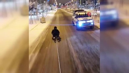 Erzurum sokaklarında tehlikeli macera