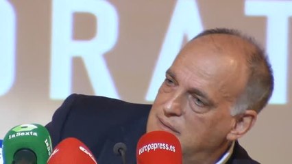 Tebas no considera que el Barça esté cometiendo "ninguna irregularidad" con Dembélé