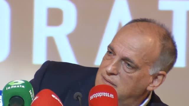 Tebas no considera que el Barça esté cometiendo ninguna irregularidad con Dembélé