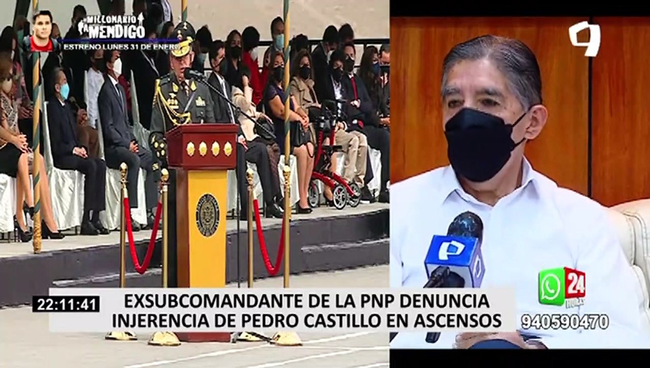 Exsubcomandante de la PNP denuncia injerencia de Pedro Castillo en ascensos