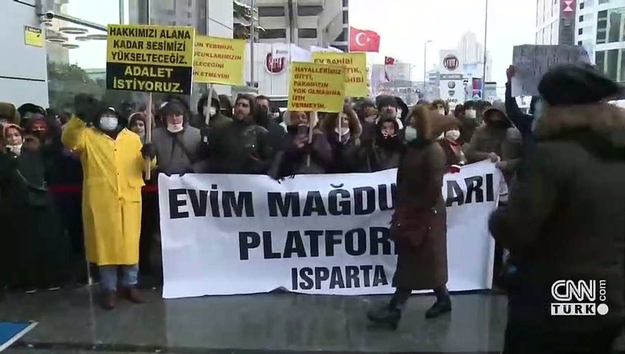 "Evim" mağdurları eylem yaptı
