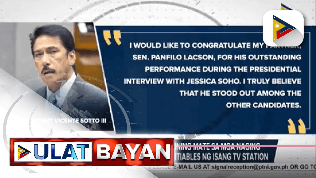 Sen. Dela Rosa, hiniling sa kanyang kaarawan na manalo ang Lacson-Sotto tandem - Mayor Moreno, hinikayat ang publiko na magpabakuna sa 24/7 drive-thru booster caravan - VP Robredo, bumisita sa Carmelite Monastery sa Zamboanga City - BBM, ‘di sang-ayon sa