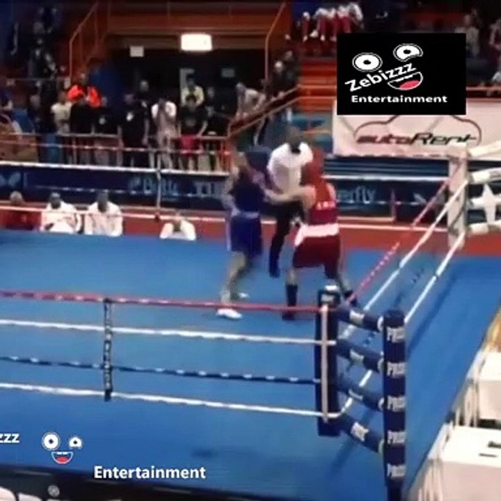 in a boxing competition boxer beat the referee