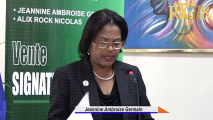 Jeannine Amboise Germain ak Alix Rock Nicolas prezante yon ouvraj yo ekri ansann