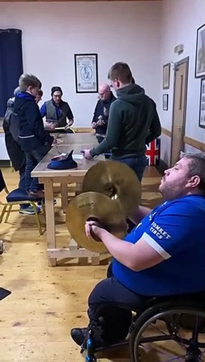 Tim Webb in action with Markethill Protestant Boys Flute Band
