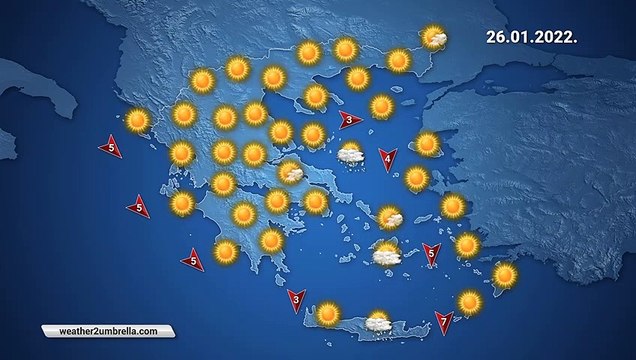 Η πρόγνωση του καιρού για την Τετάρτη 26-01-2022