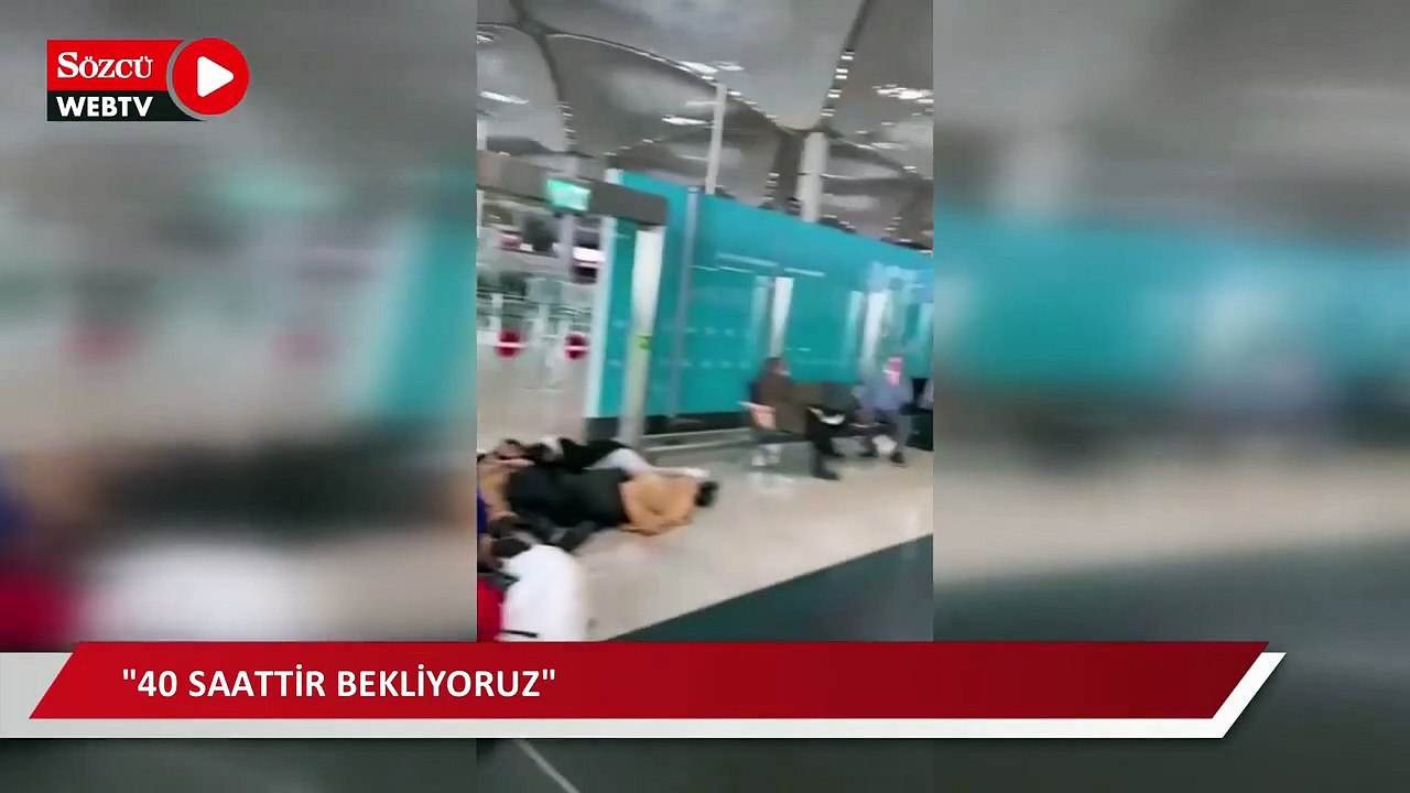 İstanbul Havalimanı'nda yolculardan tepki: “We need hotel" sloganları atılıyor
