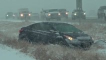 Heavy snow triggers dangerous road conditions