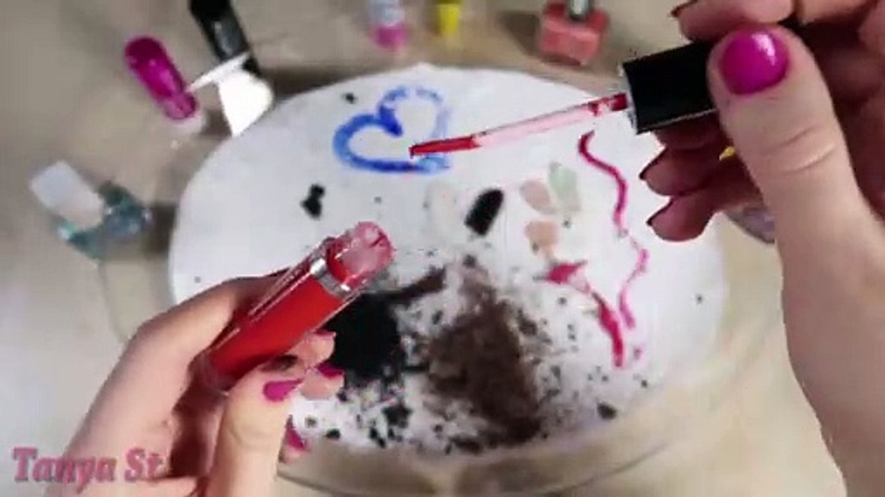 Mixing Makeup Into Glossy Slime ! SLIME SMOOTHIE ! SATISFYING SLIME VIDEO #9