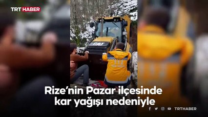 Rize’de ambulansın ulaşamadığı hasta kepçe ile taşındı