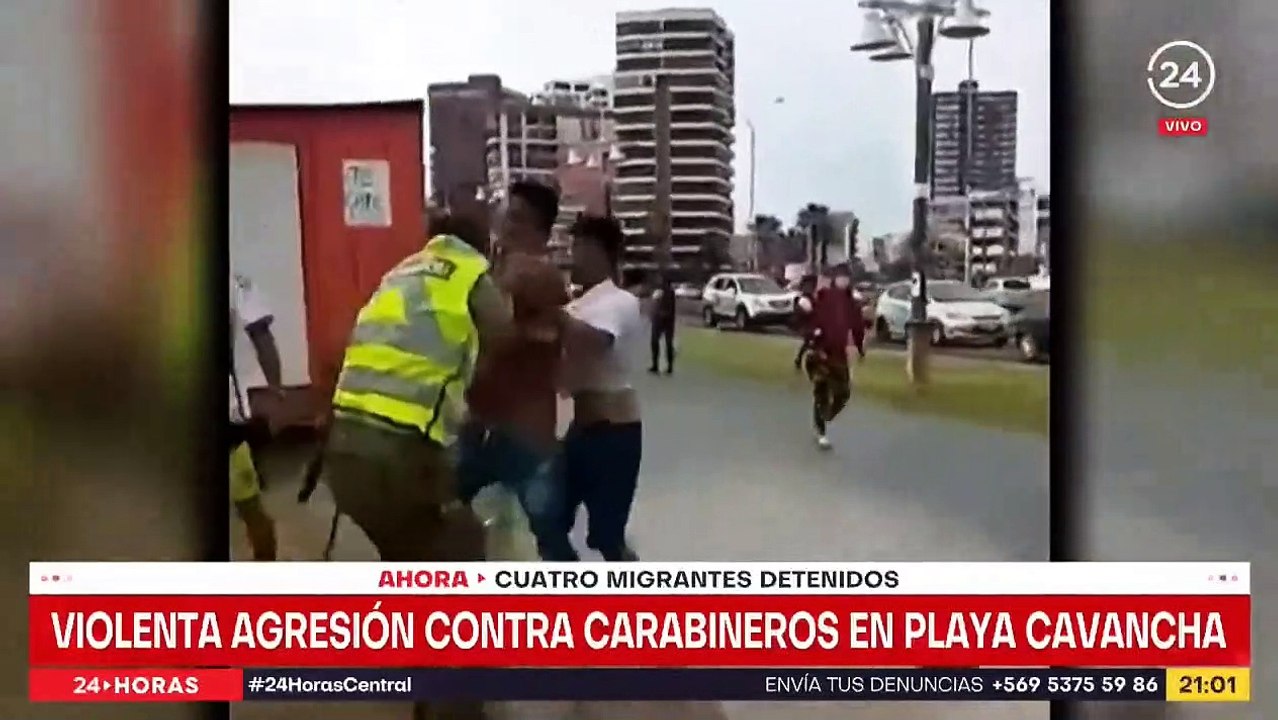 Inmigrantes ilegales venezolanos agreden a Carabineros - TVN