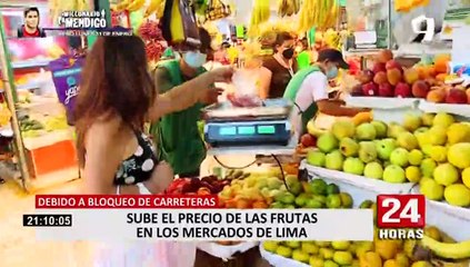 Precio de frutas se incrementan en mercados de la capital