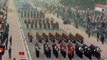 Rajput regiment soldiers parade with 303 rifles at Rajpath
