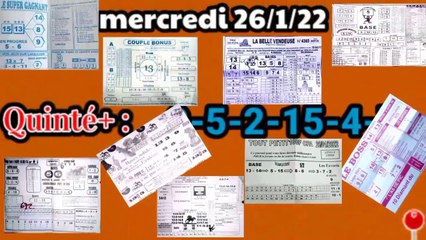 2 prono de mercredi 26/1/22 avec des journaux de course pmu turf