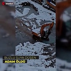 İstanbul’da iş makinesi su dolu çukura düştü: peratör hayatını kaybetti
