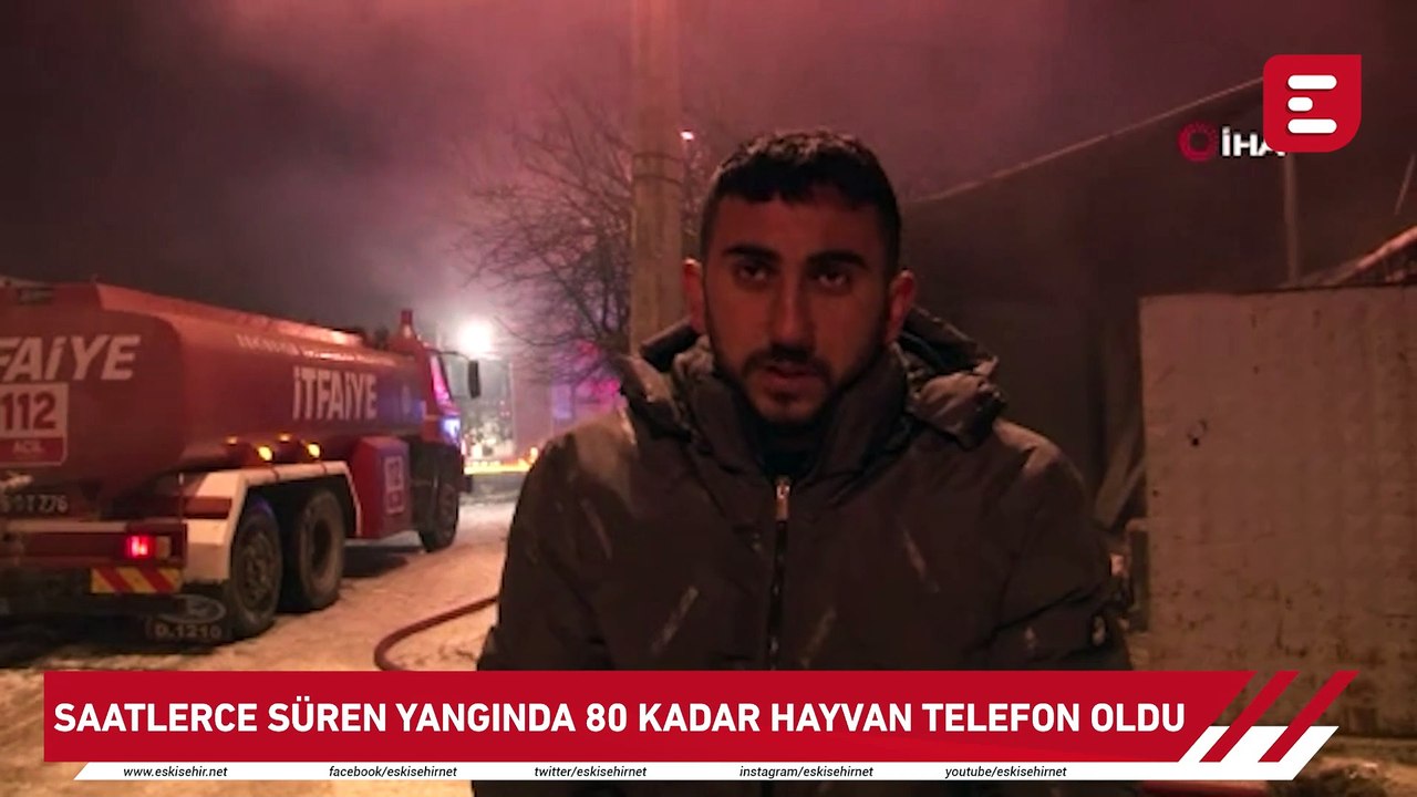 Saatlerce süren yangında 80 kadar hayvan telef oldu