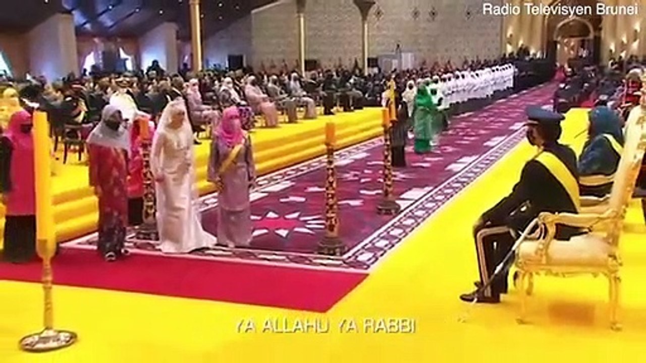 شاهد: ابنة سلطان بروناي تتزوج من شاب خليجي خلال حفل زفاف ضخم