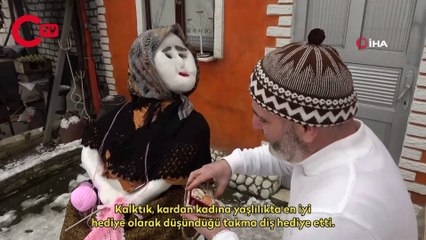 Kar'a sevdalı adamın yaptığı kardan kadın yaşlandı