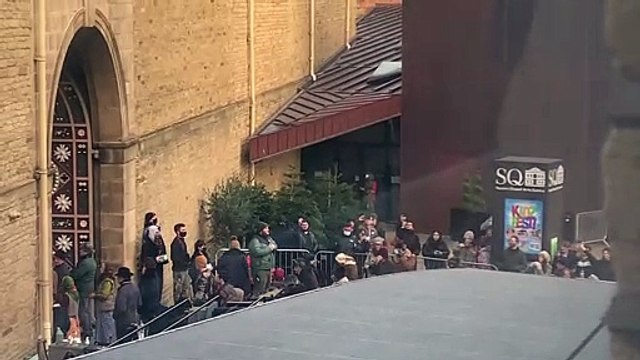 Marvel filming outside The Piece Hall, Halifax