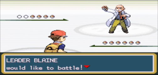 Pokemon Fire Red - Cinnabar Gym Leader Battle: Blaine