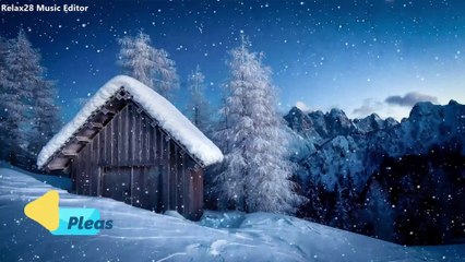 Winter Cozy Snowfall and Beautiful Homes in Enchanted Forest relaxing Snow with beautiful music 4K