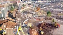 Drone footage of the huge Mayfield Park development taking shape in Manchester city centre