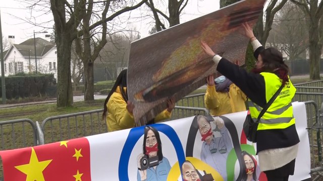 Jeux Olympiques de Pékin : Amnesty devant l'ambassade de Chine à Bruxelles