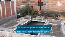 En San Nicolás Tolentino, panteón de donde fue robado el bebé Tadeo, 