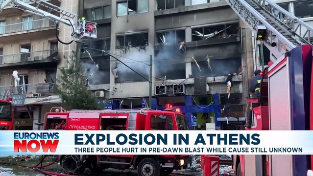 Powerful explosion injures 3, damages offices buildings in central Athens