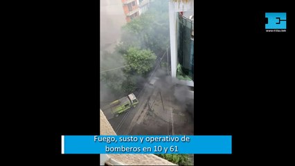 Fuego, tensión y operativo de bomberos en 10 y 61