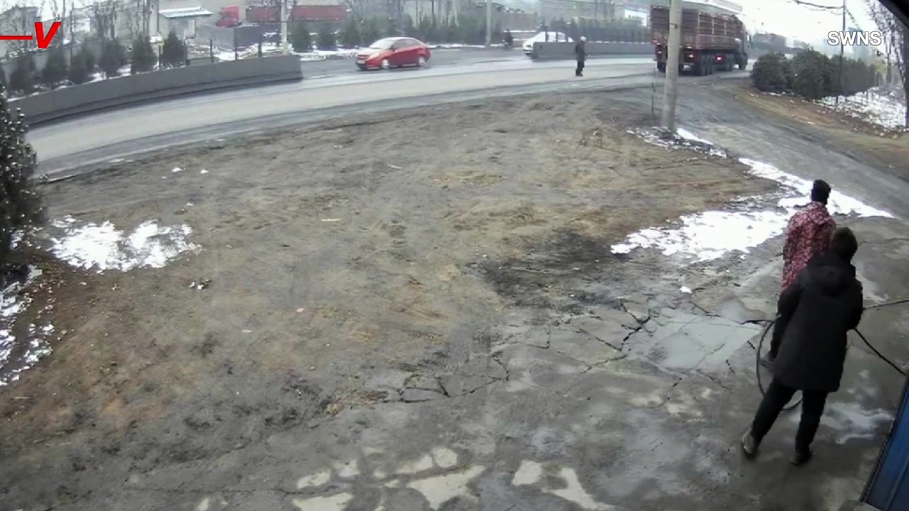 Act of Bravery Saves Elderly Woman From Reversing Truck
