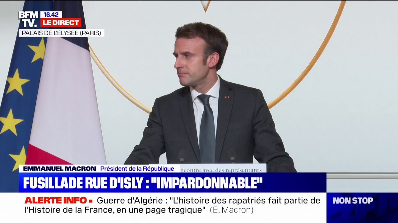 Emmanuel Macron aux rapatriés d'Algérie: "Un discours ne règle pas 60 années d'injustice, (...) mais je voulais que ces quelques mots viennent dire les injustices que vous avez subies"