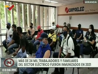 Más de 24 mil trabajadores del sector eléctrico en Miranda han sido inmunizados contra la COVID-19