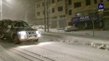 شاهد تراكم الثلوج في محافظة المفرق