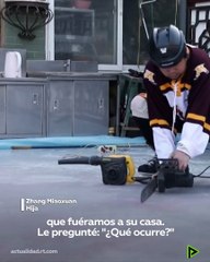 Un jubilado hace una pista de hielo en su terraza para su nieto