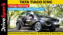 Tata Tiago iCNG Telugu Review | CNG Performance, Features & Safety | Boot Space, Harman Sound System