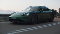 The new Porsche Taycan Turbo S Cross Turismo in Green Driving Video