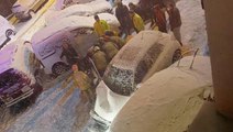 İstanbul'da karlı yolda dehşet anları: Hamile sürücü ve kardeşi ölümden döndü