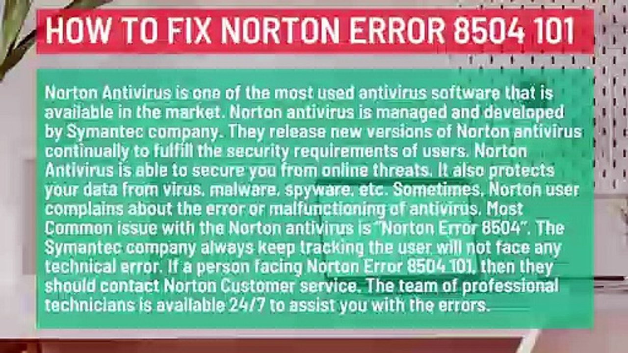 How to Fix Norton Error 8504 101