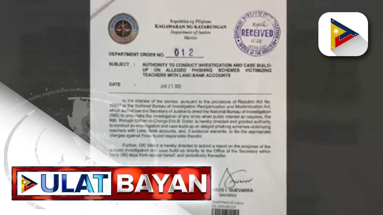 NBI, inatasan na ng DOJ na imbestigahan ang phishing scheme na nakapambiktima ng 20 guro
