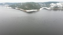 (DRONE) İstanbul'un barajlarındaki su seviyesi yüzde 54,68'e ulaştı - Alibeyköy Barajı