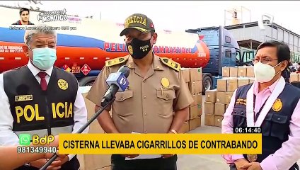 PNP interviene cisterna que llevaba mercadería de contrabando
