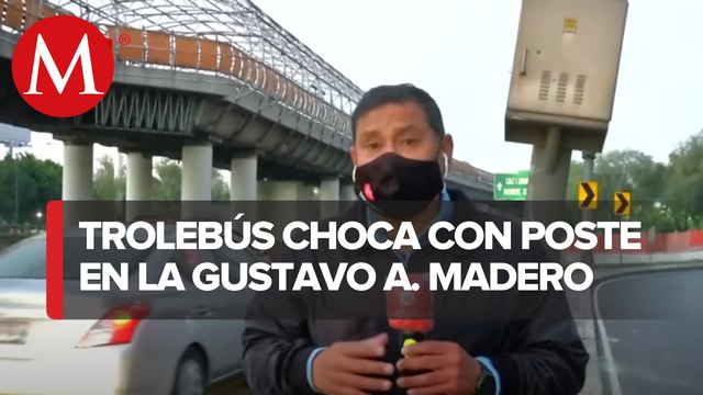 Cinco lesionados en choque de trolebús en alcaldía Gustavo A. Madero