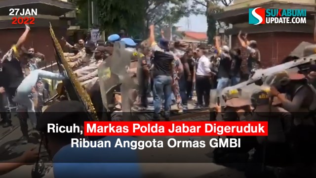 Ricuh, Markas Polda Jabar Digeruduk Ribuan Anggota Ormas GMBI