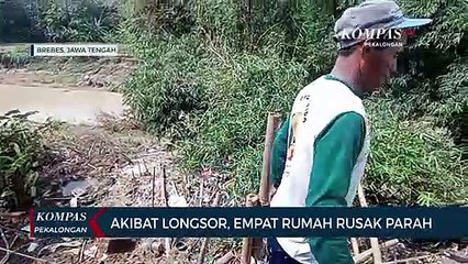 Akibat Longsor Empat Rumah Rusak Parah